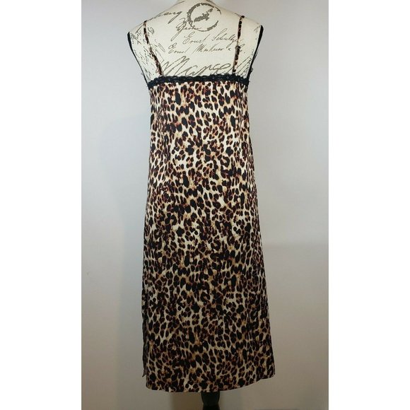 Kaari Blue Cheetah Leopard Animal Print Slip Dress Sz XS - Picture 2 of 6